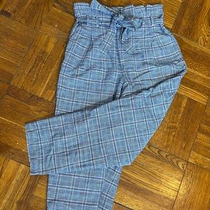 American Eagle Paperbag Plaid Pants